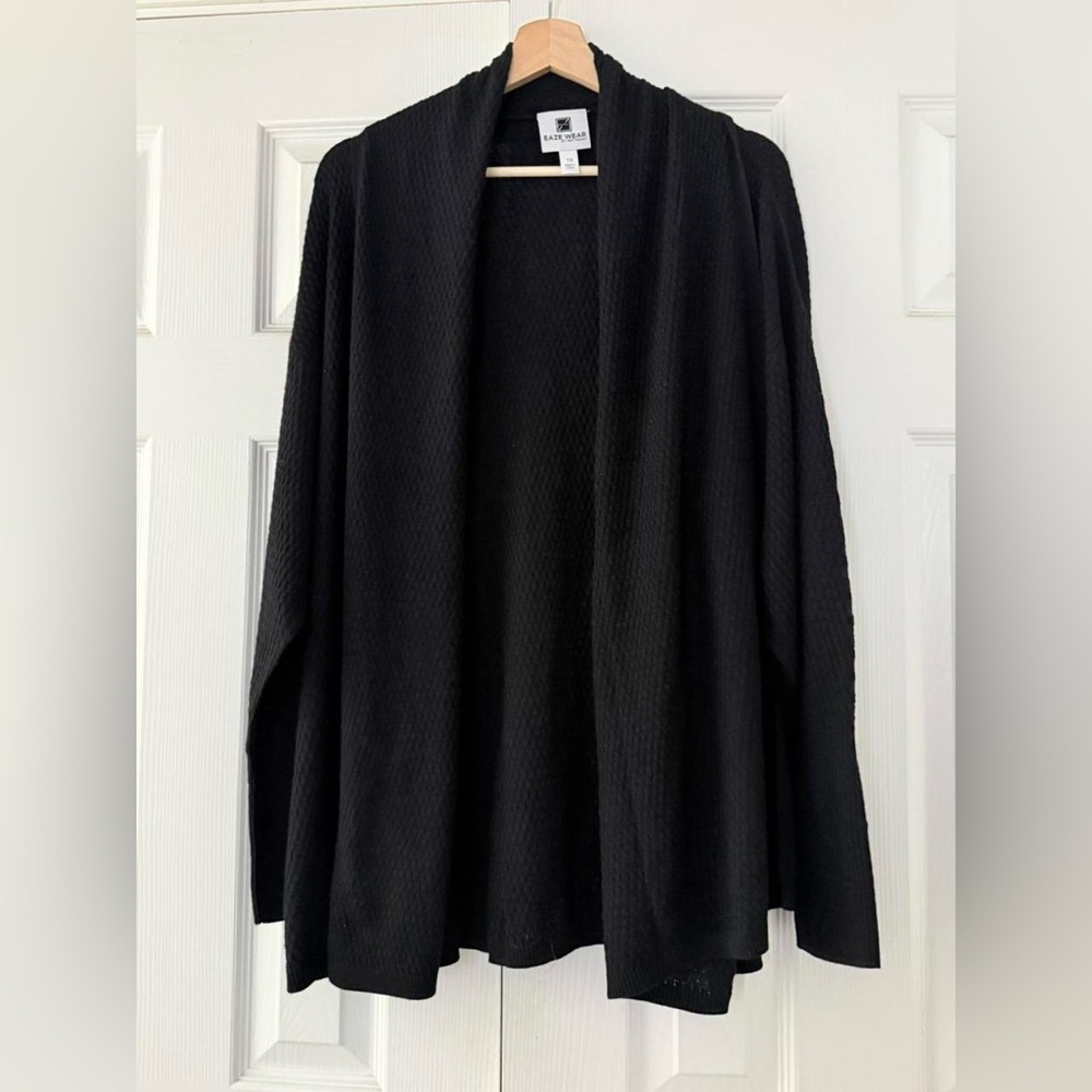 Black Open Front Cardigan